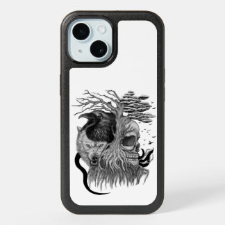 Wolf and Raven with Skull iPhone 15 Case