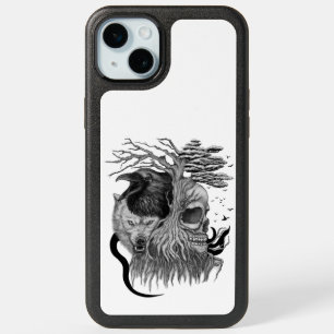 Wolf and Raven with Skull iPhone 15 Plus Case