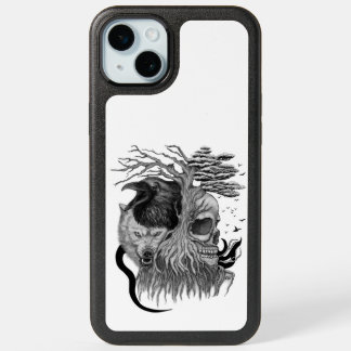 Wolf and Raven with Skull iPhone 15 Plus Case