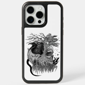 Wolf and Raven with Skull iPhone 15 Pro Max Case