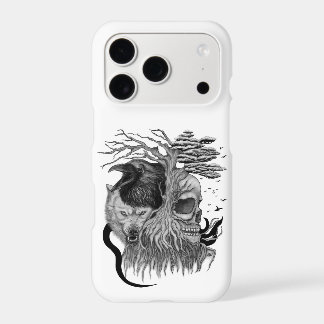 Wolf and Raven with Skull iPhone 17 Pro Case