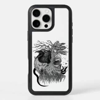 Wolf and Raven with Skull iPhone 16 Pro Max Case