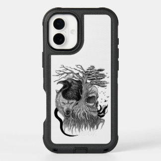 Wolf and Raven with Skull iPhone 16 Plus Case