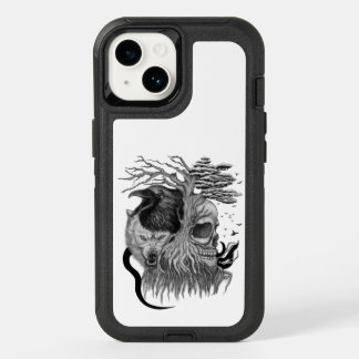 Wolf and Raven with Skull OtterBox iPhone 14 Case