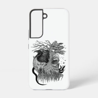 Wolf and Raven with Skull Samsung Galaxy S22 Case