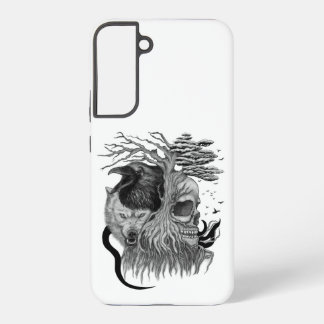 Wolf and Raven with Skull Samsung Galaxy S22+ Case