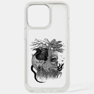 Wolf and Raven with Skull iPhone 15 Pro Max Case