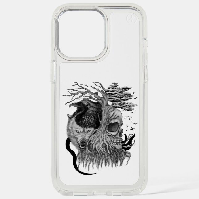 Wolf and Raven with Skull Speck iPhone Case (Front)