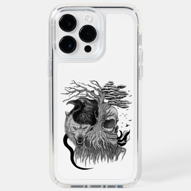 Wolf and Raven with Skull Speck iPhone Case (Front)