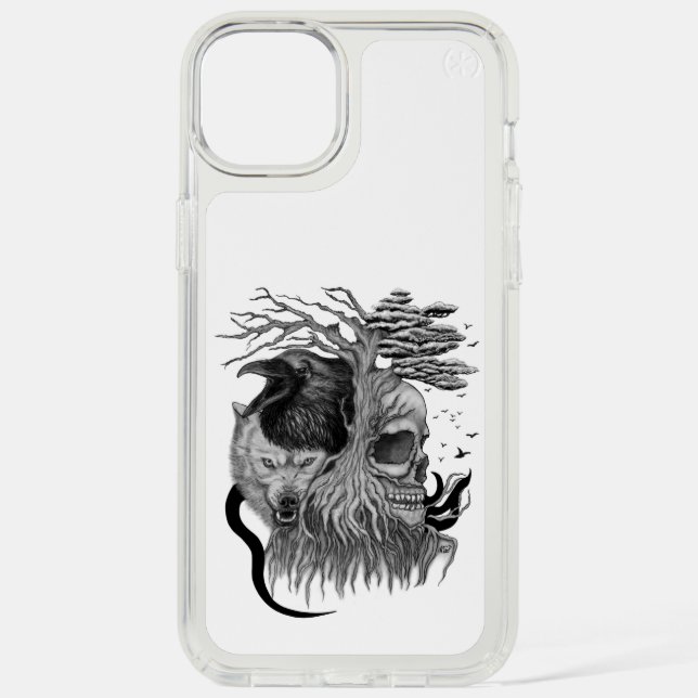 Wolf and Raven with Skull Speck iPhone Case (Front)