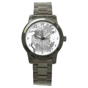 Wolf and Raven with Skull Watch
