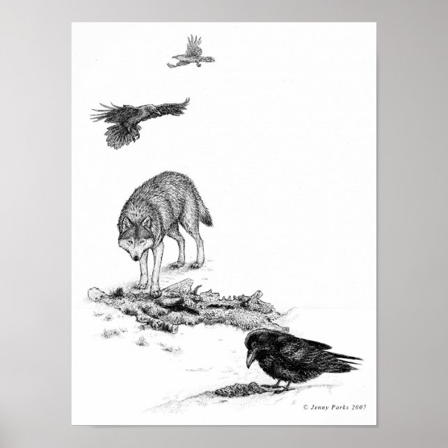 Wolf and Ravens Prints (Front)