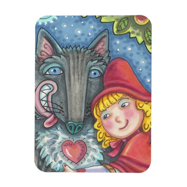 Wolf And Red Riding Hood MAGNET *Customize (Vertical)