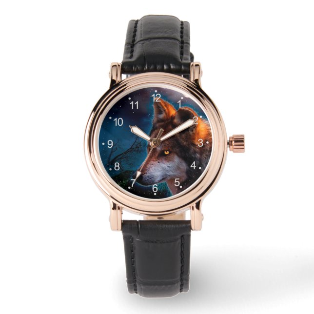 Wolf and the moon at midnigt watch (Front)