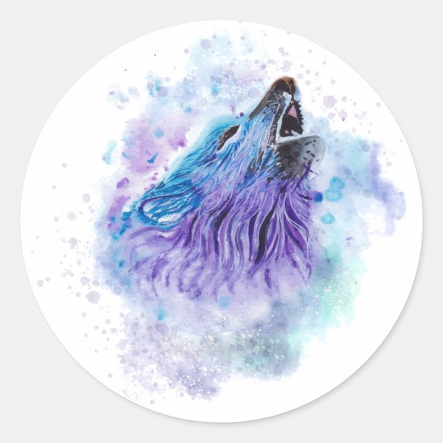 Wolf Animal Colors Best Gift Classic Round Sticker (Front)