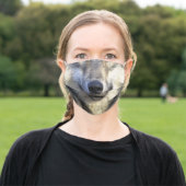 Wolf Animal Face Adult Cloth Face Mask (Outside)