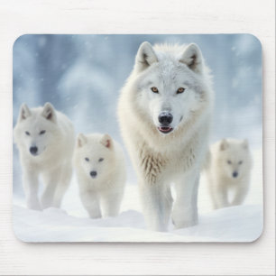 Wolf Animal Family Wandering Nature Out Mouse Pad