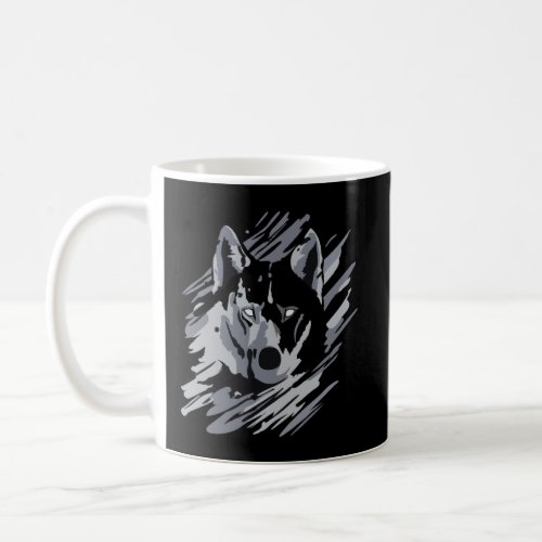 Wolf Animal Moon Howl Paint Grey Cool Graphic  Coffee Mug
