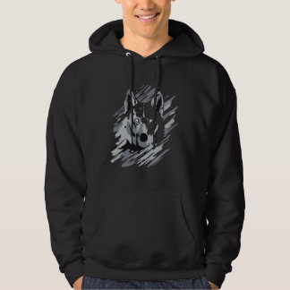 Wolf Animal Moon Howl Paint Grey Cool Graphic Hoodie