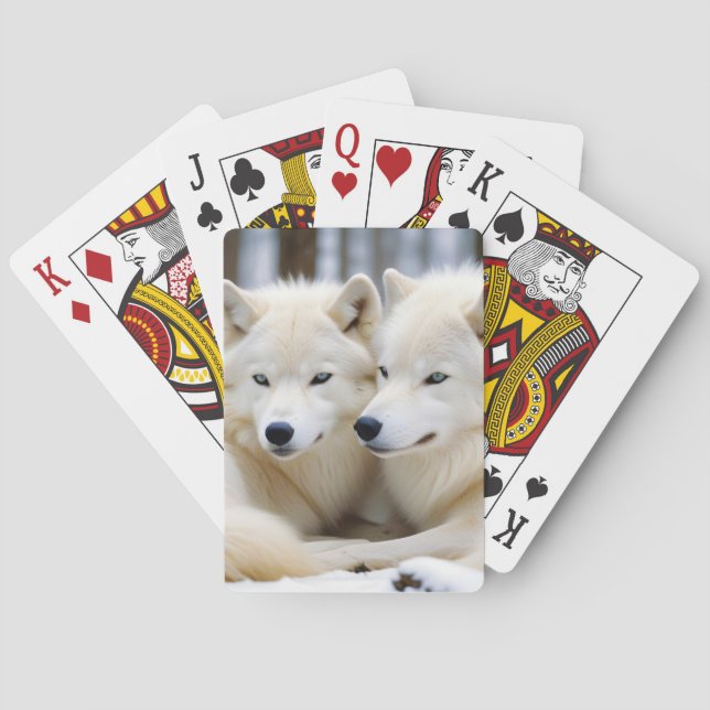 Wolf Animal Nature Wildlife Affection Caring Poker Cards (Back)