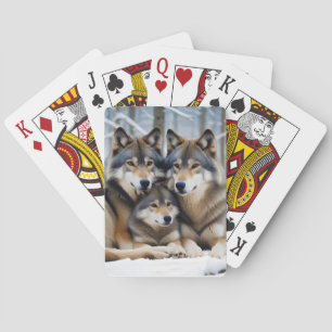 Wolf Animal Nature Wildlife Affection Caring Poker Cards