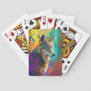 Wolf Animal Portrait Painting Wildlife Outdoors Poker Cards