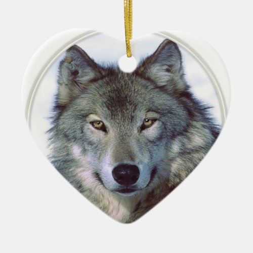 Wolf animal totem ceramic ornament