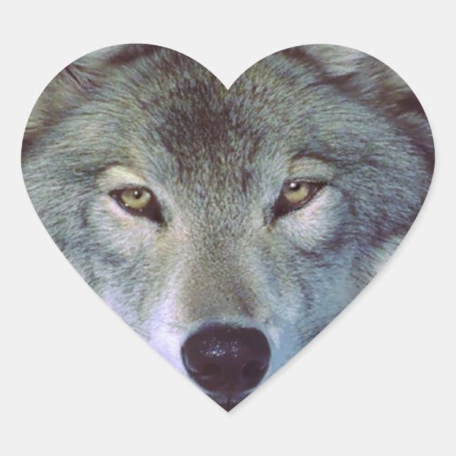 Wolf animal totem heart sticker (Front)