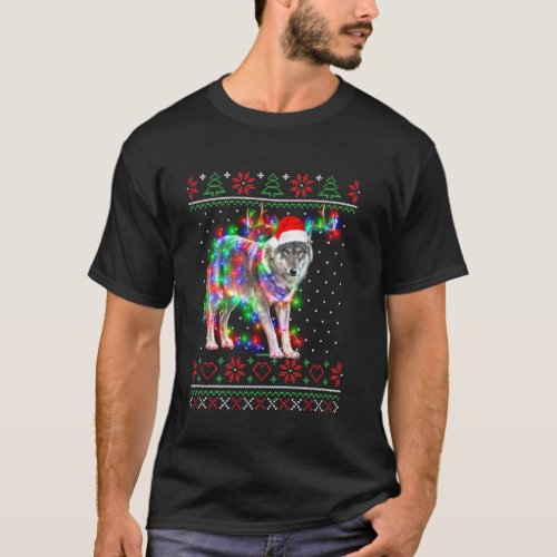 Wolf Animal Ugly Sweater Christmas Puppy Animal Lo