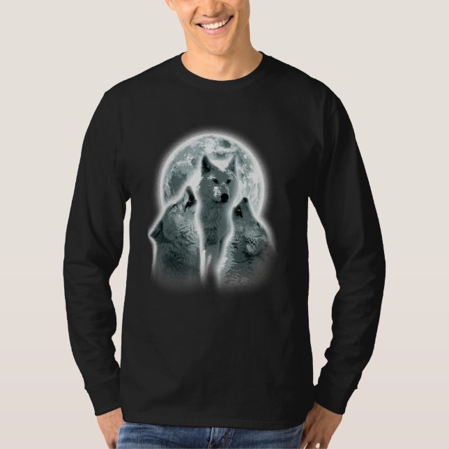 Wolf Animals Howls Moon Print Animal Lovers Wolf_1 T-Shirt (Front)