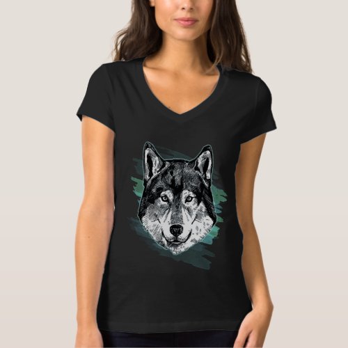 Wolf Arctic Art Animal Lover Gift Idea T_Shirt