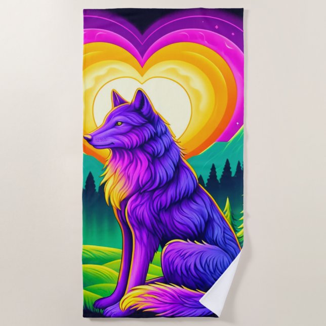 Wolf Art Beach Towel (Front)
