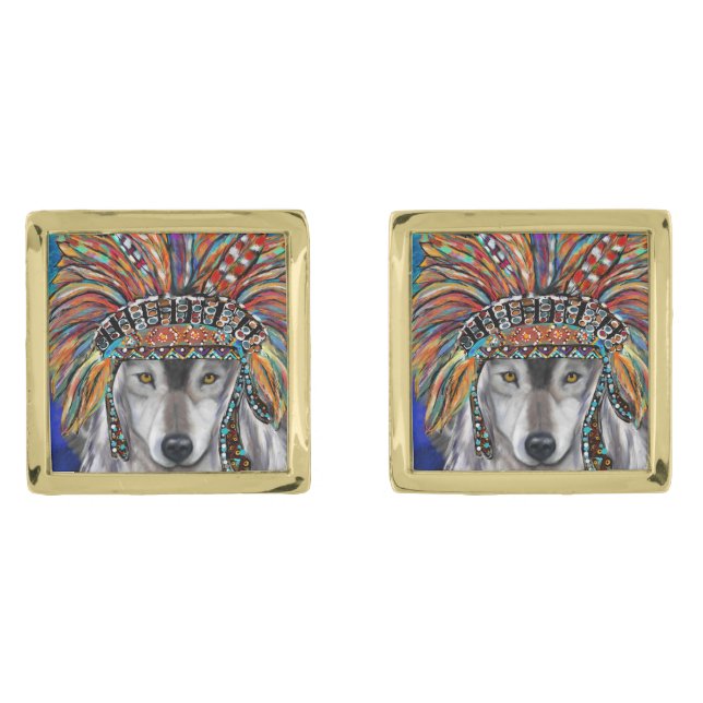 WOLF ART CUFFLINKS (Front)