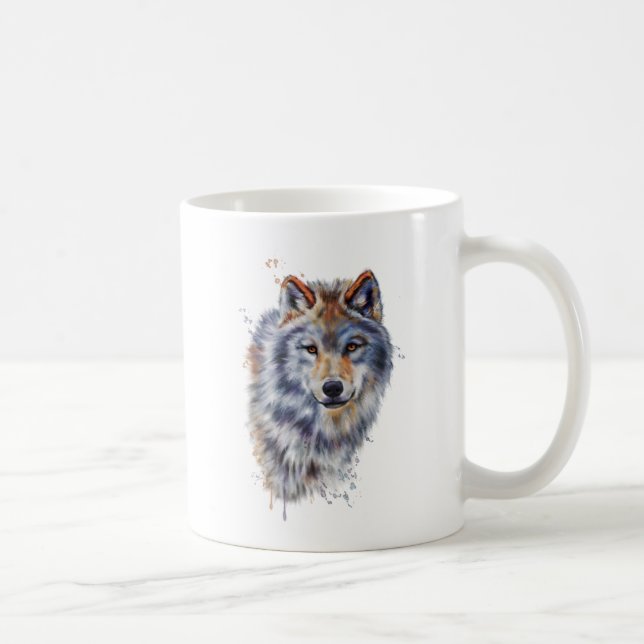 Wolf art design. coffee mug (Right)