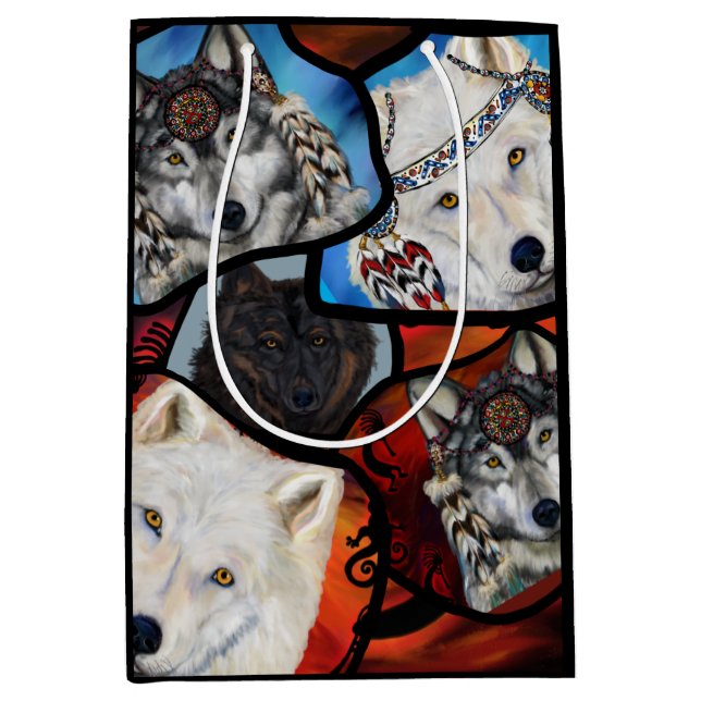 WOLF ART MEDIUM GIFT BAG (Front)