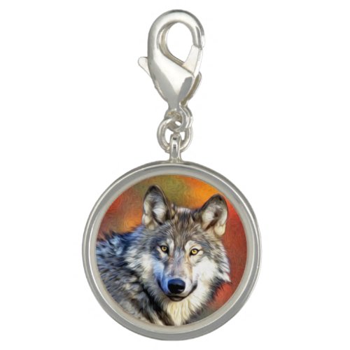 Wolf Art Painting Charm