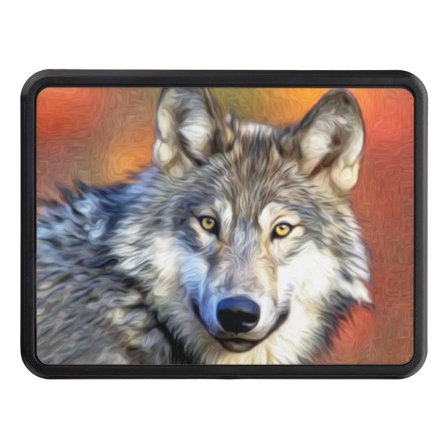 Wolf Art Painting Hitch Cover (Front)