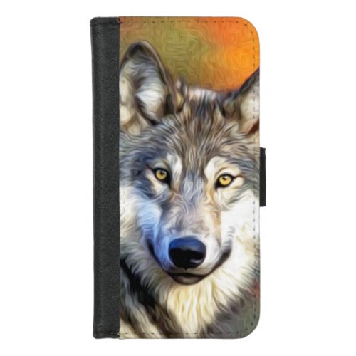 Wolf Art Painting iPhone 87 Wallet Case