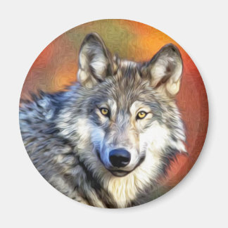 Wolf Art Painting Magnet
