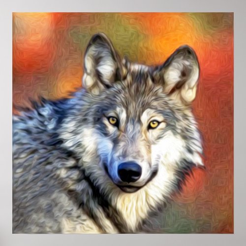 Wolf Art Painting Poster