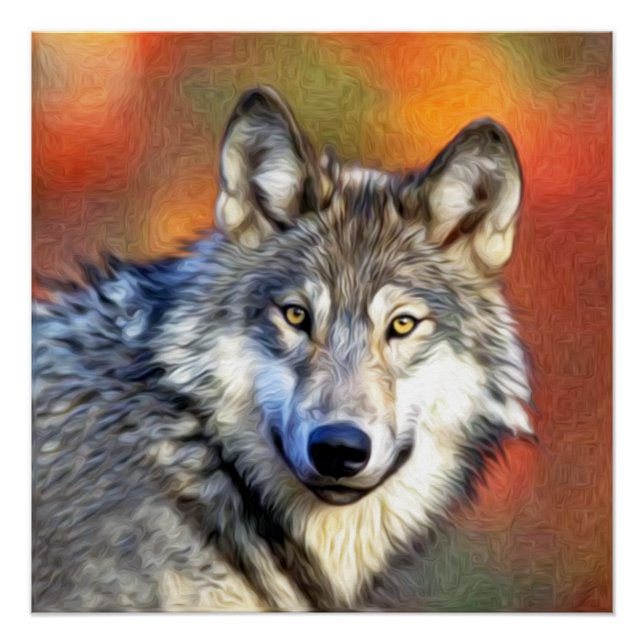 Wolf Art Painting Poster (Front)
