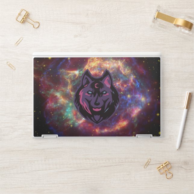 Wolf Art, Purple Graphic Design HP Laptop Skin (Desk)