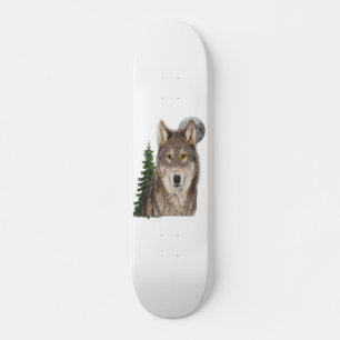 Wolf art skateboard deck