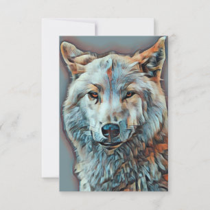 WOLF ARTISTIC PORTRAIT B INVITATION