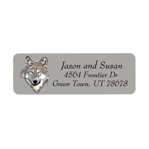 Wolf Artistic Wilderness Animal Label