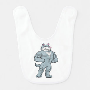 Wolf as Bodybuilder extreme Baby Bib