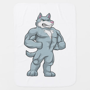 Wolf as Bodybuilder extreme Baby Blanket