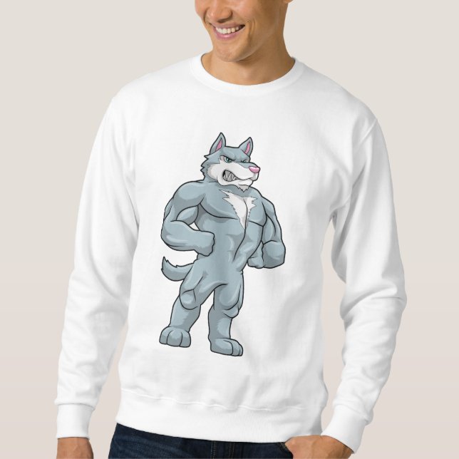 Wolf as Bodybuilder extreme Sweatshirt (Front)