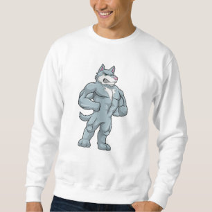 Wolf as Bodybuilder extreme Sweatshirt