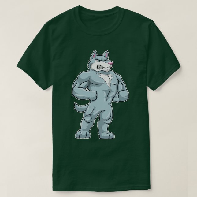Wolf as Bodybuilder extreme T-Shirt (Design Front)